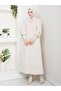 Stylish Coat with Hidden Buttons, Ribbed Sleeves and Fok Fabric by Hakim Yaka - 4