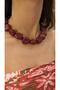 Burgundy Gravel Stone Bead Necklace - 2