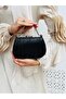 Women's 2-Strap Evening Bag with Stone and Chain Detail - 4