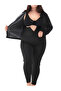 High Waist Hooked Sauna Tights & Zippered Long-Sleeve Bodysuit Sauna Thermal Set