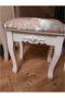 Upholstered stool for dressing table, solid wood legs, 38x28x45 cm - 4