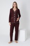 Pregnancy Pajamas Set with Front Button Adjustable Waist Sleeves and Ruffle Detail