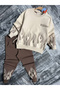 Flame Detailed Boys' Sweatshirt and Sweatpants Set - 2
