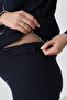 Pregnancy Pajamas Set with Front Button Adjustable Waist Sleeves and Ruffle Detail - 6