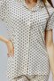 Women's 100% Cotton Printed Pajama Set Short Sleeve Long Bottom Buttoned Summer - 7