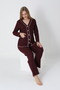 Pregnancy Pajamas Set with Front Button Adjustable Waist Sleeves and Ruffle Detail - 4