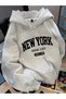 Reshift Plus Size Women's Letter'New York U.S.A' City Name Graphic Print Thermal Drawstring - 3