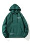Manfinity Homme Men's Casual Letter Print Hoodie with Drawstring, Suitable for Autumn