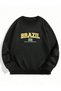 Plus Size Men's Casual Round Neck Sweatshirt, Brazil Graphic Print, Urban Street Style Sporty - 2