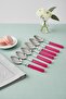 Stainless Steel Pink Dessert Spoon Set 6 Pieces 15 cm Modern Presentation A-7013