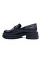 2554603K Women's Genuine Leather Tasseled Thick Sole Loafer Shoes - 3