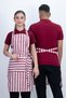 Striped Unisex Apron with Shoulder Straps and Pockets - 4