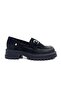 2554603K Women's Genuine Leather Tasseled Thick Sole Loafer Shoes