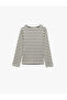 Long Sleeve Crew Neck Striped T-Shirt - 5