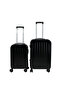 2 Pieces Abs Hard Side Travel Luggage Trolley Bag Set With Lock