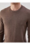 Brown Crew Neck Men's Knitwear Sweater - 5