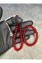 Red Glass Beads Natural Stone Prayer Beads and Bracelet Set