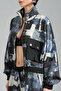 Tw3 Women's Printed Elastic Waist Design Bomber Jacket - 2