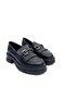 2554603K Women's Genuine Leather Tasseled Thick Sole Loafer Shoes - 4