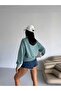 A Quality Oversize Circular Neck Long Sleeve 2-Ply Women's Sweatshirt - 3