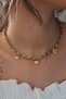 Steel Gold Color Thick Chain Model Heart Figure Women's Necklace - Tj-Bko6898
