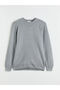 Gray Crew Neck Checked Men's Knitwear Sweater - 5