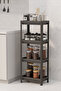 4-Tier Maggie Bathroom Kitchen Shelf Organizer Unit Shampoo Holder Towel Rack Cabinet Black - 2