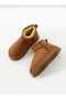 Velina Brown Short Thick Heeled Fur Boots - 2