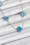 Ramia-Premium |   316L Steel Chain Silver Ice Blue Color Clover Women's Necklace Tj-Bko10582 |   Tg.Ty