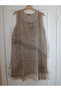Superior Quality, 100% Washed, Stonewashed Cotton Woven, Lace Detail, Neck Lace-Up, Sleeveless Dress