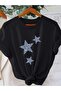 Star Printed Oversize Crew Neck T-Shirt