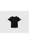 Girl's T-Shirt with Logo Embroidery and Glitter Ribbon on the Shoulders - 2