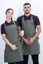 Striped Unisex Buttoned Adjustable Apron with Pockets - 2