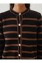 Alita City Lcw Modest Brown Knitwear Striped Women's Cardigan with a Difference - 3