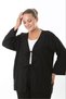 Women's Plus Size Loose Cut Front Lace-Up Detailed Woven Cardigan 25002 - 5