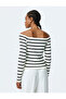 Long Sleeve Knitwear Off Shoulder Sweater - 4