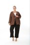 Women's Plus Size Loose Cut Front Lace-Up Detailed Woven Cardigan 25002 - 4