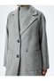 Double-Breasted Collar Long Coat with Pocket Detail - 6