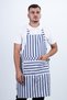 Striped Unisex Adjustable Length Apron with Pockets - 2