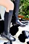Back Diver Fabric under the Knee Women's Boots and Bag Comin - 3