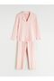 Lcw Dream Plus Size Shirt Collar Heart Printed Women's Pajama Set - 7