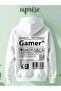 سويت شيرت كبير الحجم مصنوع من القطن بطباعة Gamer Arka مكون من 3 خيوط