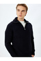 Long Sleeve Basic Half Zipper Winter Knitwear Sweater - 2