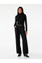Long Sleeve Slim Fit Draped Stand Collar T-Shirt - 2