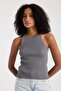 Women's Ribbed Sleeveless Halter Neck Crop Knit Blouse - 4
