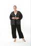 Women's Plus Size Loose Cut Front Lace-Up Detailed Woven Cardigan 25002 - 4