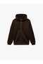 Cotton Long Sleeve Zipper Pocket Detail Hooded Cardigan - 3
