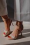 Lisbon Buckle Strap Detailed Blunt Toe Heeled Stylish Women's Shoes - 3