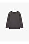 Long Sleeve Crew Neck Heart Printed Cotton T-Shirt - 2