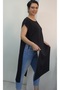 Black Multi-Purpose Side Lace-Up Below-The-Knee Concealer Vest Made of Combed Viscose - 4